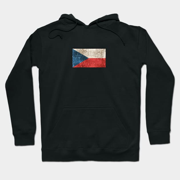 Vintage Aged and Scratched Czech Flag Hoodie by jeffbartels